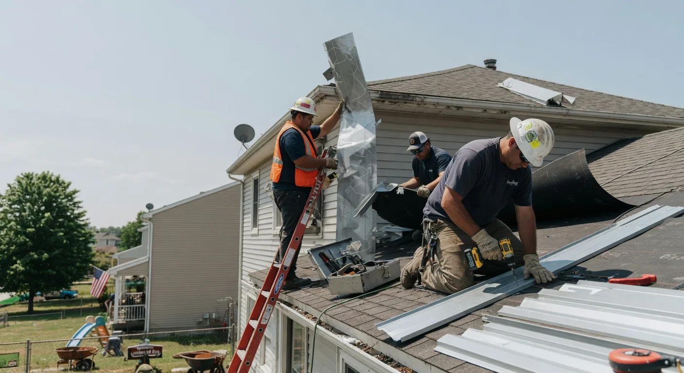 Storm Damage Metal Roof Repair in Stafford, NY